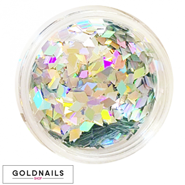 קישוטי יהלומים הולוגרפיים לציפורניים של גולדניילס