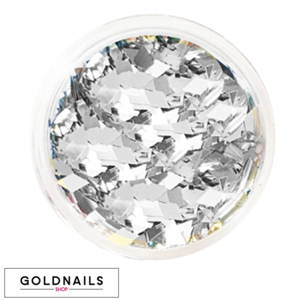 קישוטי יהלומים כסופים לציפורניים של גולדניילס